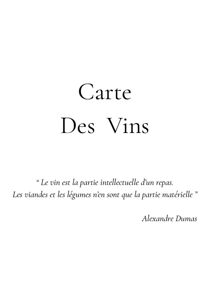 Couverture de la carte des vins du Bistrot du Lion d'Or