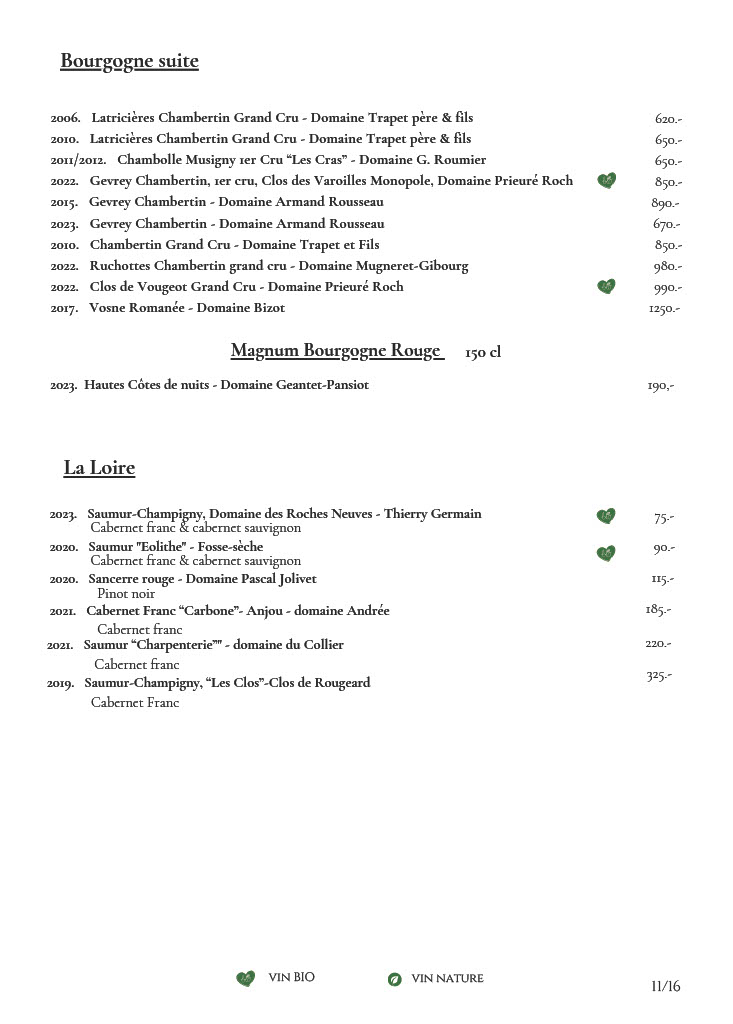 Grands Crus de Bourgogne et vins rouges de la Loire