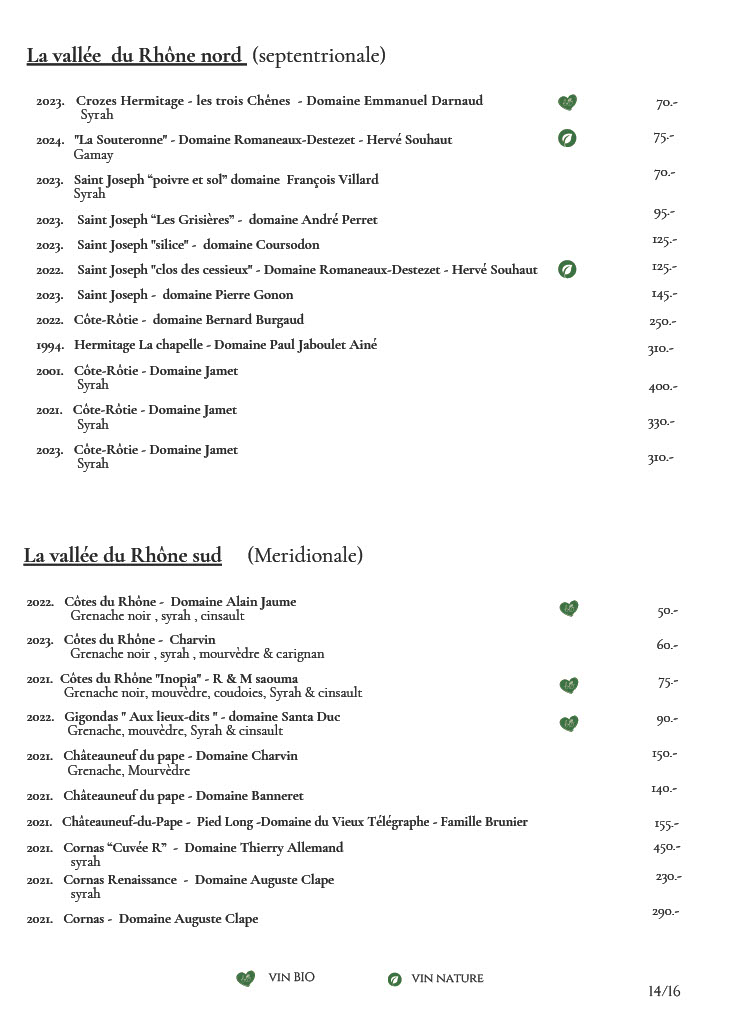 Vins rouges de la Vallée du Rhône septentrionale et méridionale